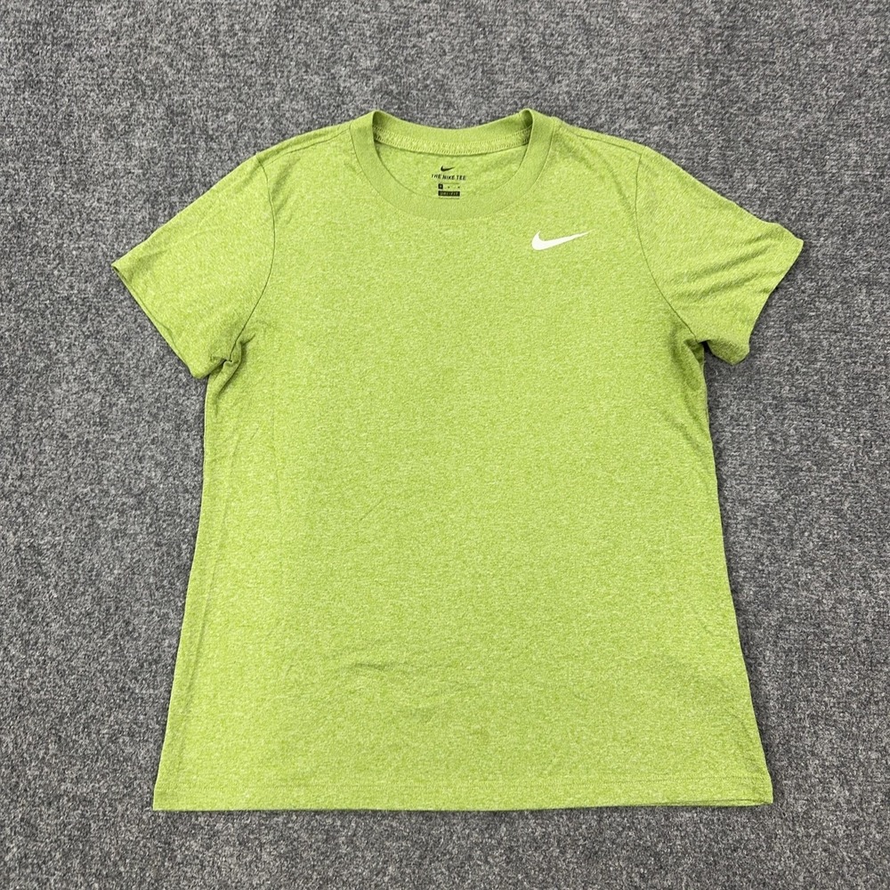 Nike Dri-FIT Shirt Womens‎ Medium Green Short Sleeve Athletic Tee Top AQ3210-383